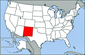 USA map showing location of NM